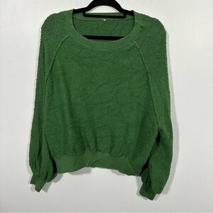 Free People Textured Forest Green Sweater